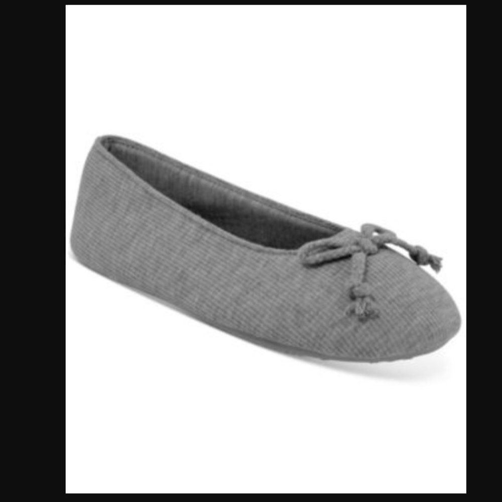 Charter Club Grey Memory Foam Slippers Size Small